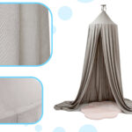 KX6104_1 Baldachim kurtyna namiot tipi wiszący szary 2