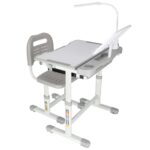 Biurko-dzieciece-szkolne-regulowane-krzeslo-lampka-LED-USB-szare-175579