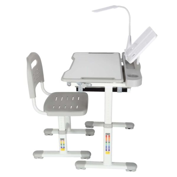 Biurko-dzieciece-szkolne-regulowane-krzeslo-lampka-LED-USB-szare-175580 Biurko-dzieciece-szkolne-regulowane-krzeslo-lampka-LED-USB-szare-175580