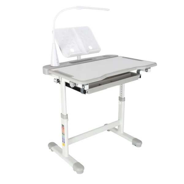 Biurko-dzieciece-szkolne-regulowane-krzeslo-lampka-LED-USB-szare-175582 Biurko-dzieciece-szkolne-regulowane-krzeslo-lampka-LED-USB-szare-175582