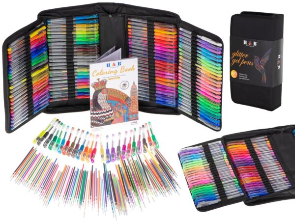 Color gel pens in case 120pcs + 120 refills