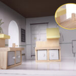 KX6278 Domek dla lalek MDF z akcesoriami 70cm LED szary 5