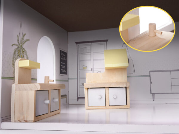 KX6278 Domek dla lalek MDF z akcesoriami 70cm LED szary 5 KX6278 Domek dla lalek MDF z akcesoriami 70cm LED szary 5