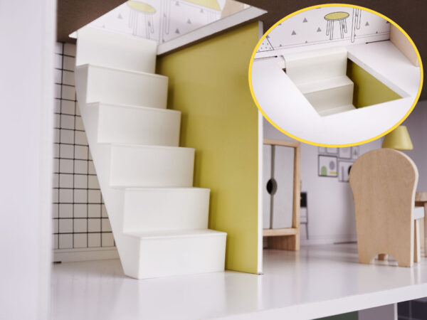 KX6278 Domek dla lalek MDF z akcesoriami 70cm LED szary 14 KX6278 Domek dla lalek MDF z akcesoriami 70cm LED szary 14