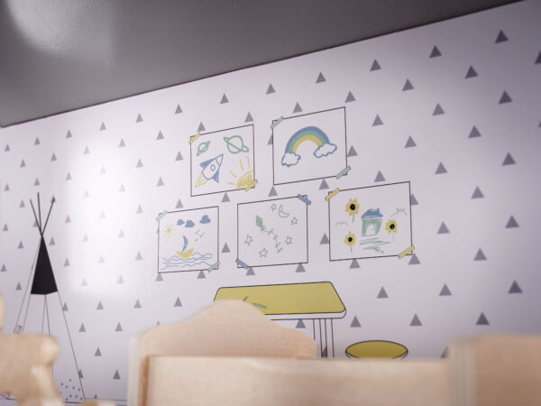 KX6278 Domek dla lalek MDF z akcesoriami 70cm LED szary 15 KX6278 Domek dla lalek MDF z akcesoriami 70cm LED szary 15