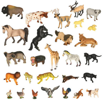Animal figures animals zoo safari farm accessories box 28el.