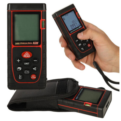 Laser rangefinder digital distance meter waterproof IP54 3mm/60m case battery power KAFUWELL