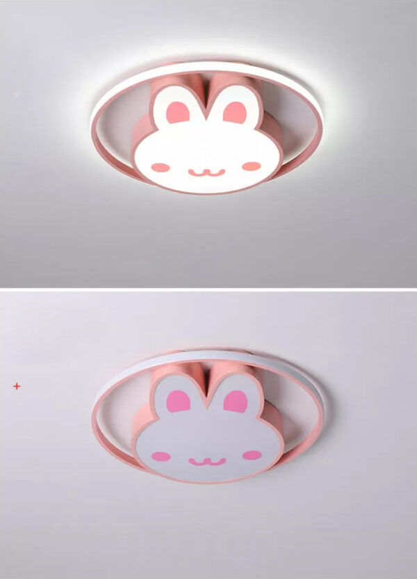 Светодиодный потолочный плафон для детской комнаты диммируемый + пульт дистанционного управления зайчик