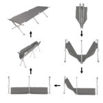KX4833_3 Łóżko polowe składane turystyczne kanadyjka czarne