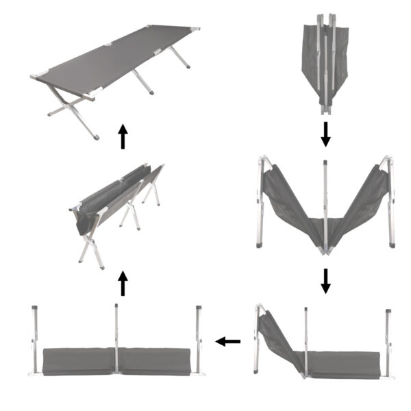 KX4833_3 Łóżko polowe składane turystyczne kanadyjka czarne KX4833_3 Łóżko polowe składane turystyczne kanadyjka czarne