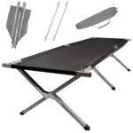 KX4833_3 Łóżko polowe składane turystyczne kanadyjka czarne
