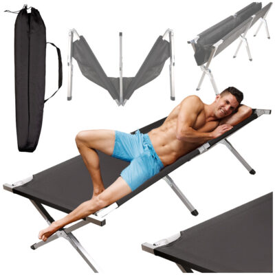 LUARO field bed folding tourist canoe black 150kg