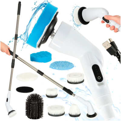 Rotary mop electric cleaning brush with 9 brush heads