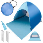 KX3266 Namiot plażowy ogrodowy samorozkładający niebieski 1-2