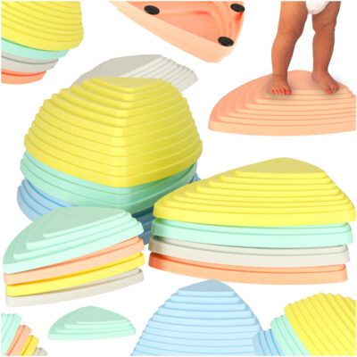 Sensory path river stones for balance training floor is lava game 11 elements pastel