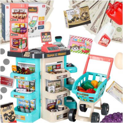 Children's store supermarket stall shopping cart accessories mint