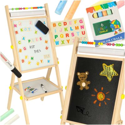 Magnētiskie divpusējie koka krīta tāfeles burti 38x37x90cm