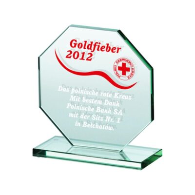 Стеклянный кубок с гравировкой + заливка краской