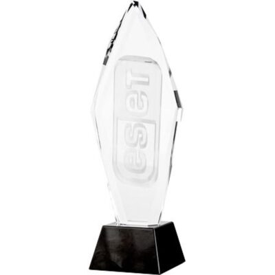 3D engraved glass trophy