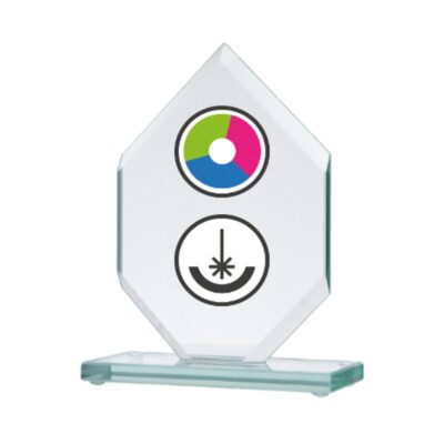 Стеклянный кубок с цветной печатью, гравировкой и заливкой краски LuxorJet