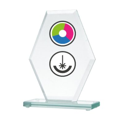 Стеклянный кубок с цветной печатью, гравировкой и заливкой краски LuxorJet