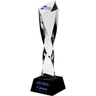 Стеклянный кубок с гравировкой + заливка краской