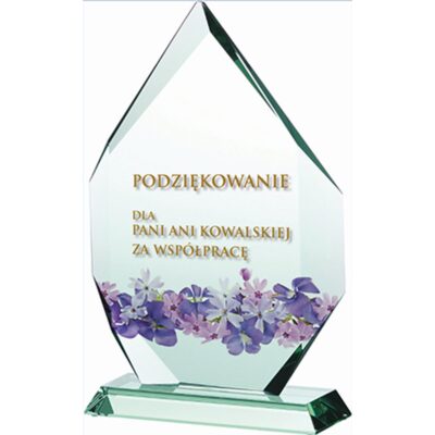 Стеклянный кубок с цветной печатью LuxorJet, гравировкой и заливкой чернилами и футляр