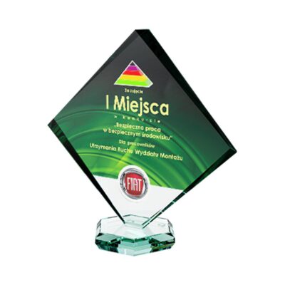 Стеклянный кубок с цветной печатью LuxorJet, гравировкой и заливкой чернилами и футляр