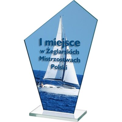 Стеклянный кубок с цветной печатью, гравировкой и заливкой краски LuxorJet