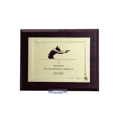 Plastic diploma with metal plate engraved