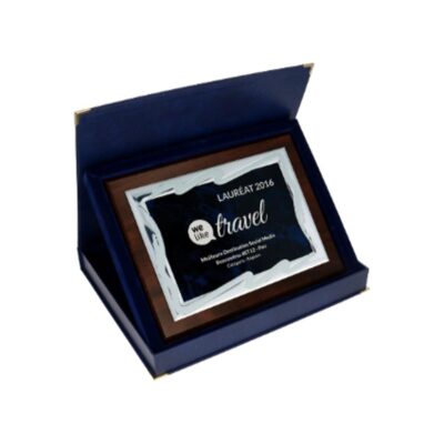 Plastic diploma with metal plate engraved + case