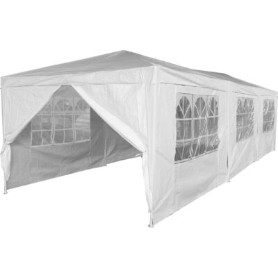 9x3M PE GARDEN CATERING TENT + 8 WALLS WHITE