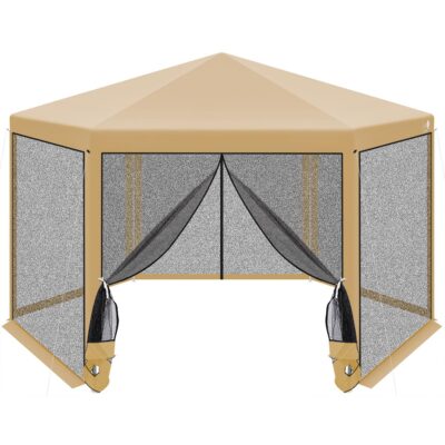 garden pavilion 2x2x2x2.5M with mosquito netting beige