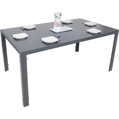 GARDEN TABLE 150x90x73CM DARK GRAY