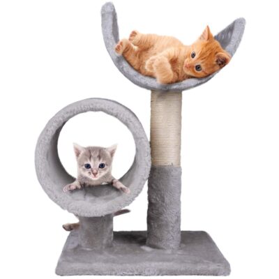 CAT SCRATCHING POST WITH TWO BEDS 50CM
