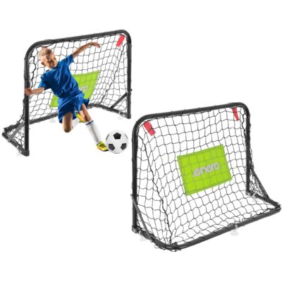 SET OF 2 METAL GOALS WITH NET BALL PUMP 60X45X24CM ENERO