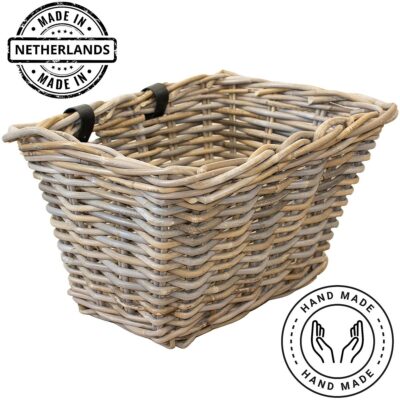 FRONT WICKER BICYCLE BASKET 39X30X24CM XQMAX