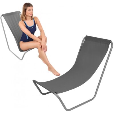 ШЕЗЛОНГ ДЛЯ САДА И ПЛЯЖА СКЛАДНОЙ С СУМКОЙ СЕРЫЙ ENERO CAMP