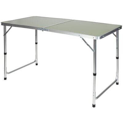 FOLDING CAMPING TRAVEL TABLE 120X60X70/62/55CM GREEN