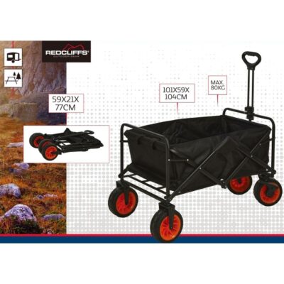 TOURIST AND BEACH CART LARGE FOLDING WITH HANDLE REDCLIFFS