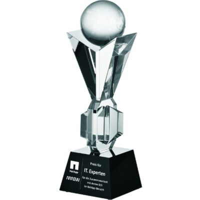 Стеклянный кубок с гравировкой и футляром + заправка чернилами