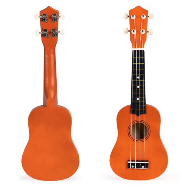 Koka ukulele ģitāra bērniem, 4 neilona stīgas, ECOTOYS