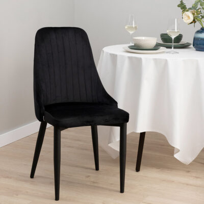 Chair | LOUIS | velour black | 45x45x90 cm | ALL 947838