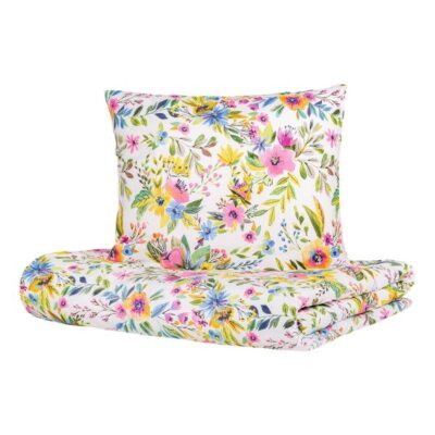 Постельное белье FLORAL ESSENTIALS | микрофибра с разноцветными цветами | 160x200 + 2*70x80 см | 742804