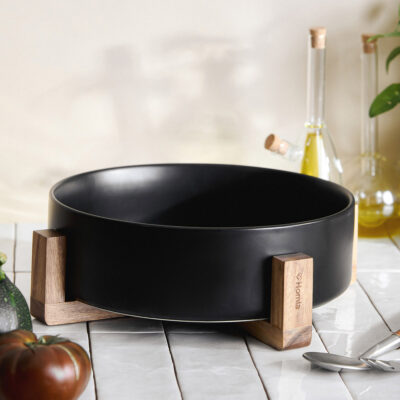 FINCAN | Салатник керамический черный | 32 см | 990698
