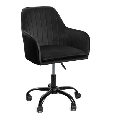 Chair | TEILL | velour swivel chair black | 55x54.5x80-90cm | ALL 807898