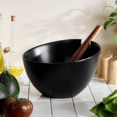 MOOKA | Керамический салатник с посудой черный | 24 см | SS22 810652