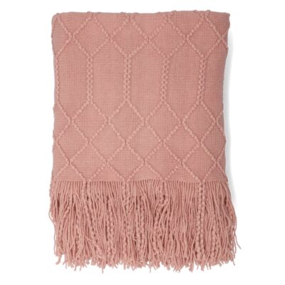 Одеяло | LOOP | розовое с шариковым плетением | 130x170 см | 812885