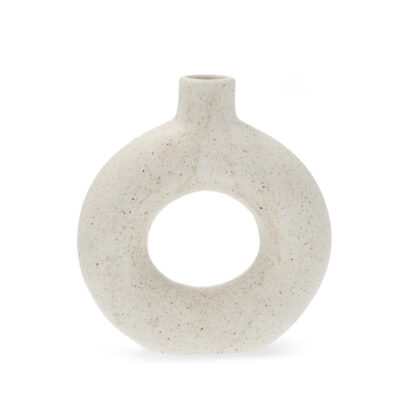 Vase | NOVO | pothole white | 19x5x21 cm | 814131