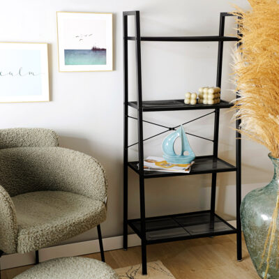 Grāmatu skapis | MALMI | metāla melns | 60x35x135 cm | ALL 832241